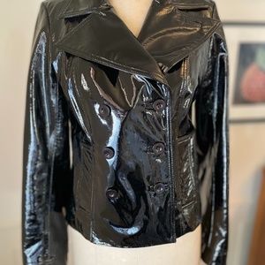 Real patent leather double breasted jacket. Size 6.